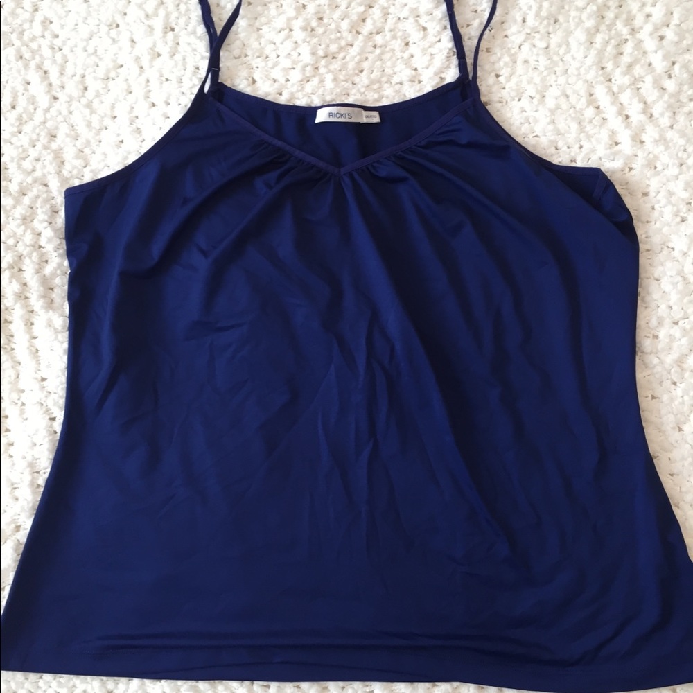 3 XXL tank tops - blue, grey and white